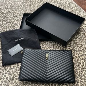 Ysl Tablet/clutch bag - black lightly used dust bag and box included